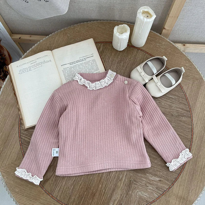 Winter Baby Blouse Infant Girls Boys Shirt Thicken Cotton Fur Lining Base Tops Unisex