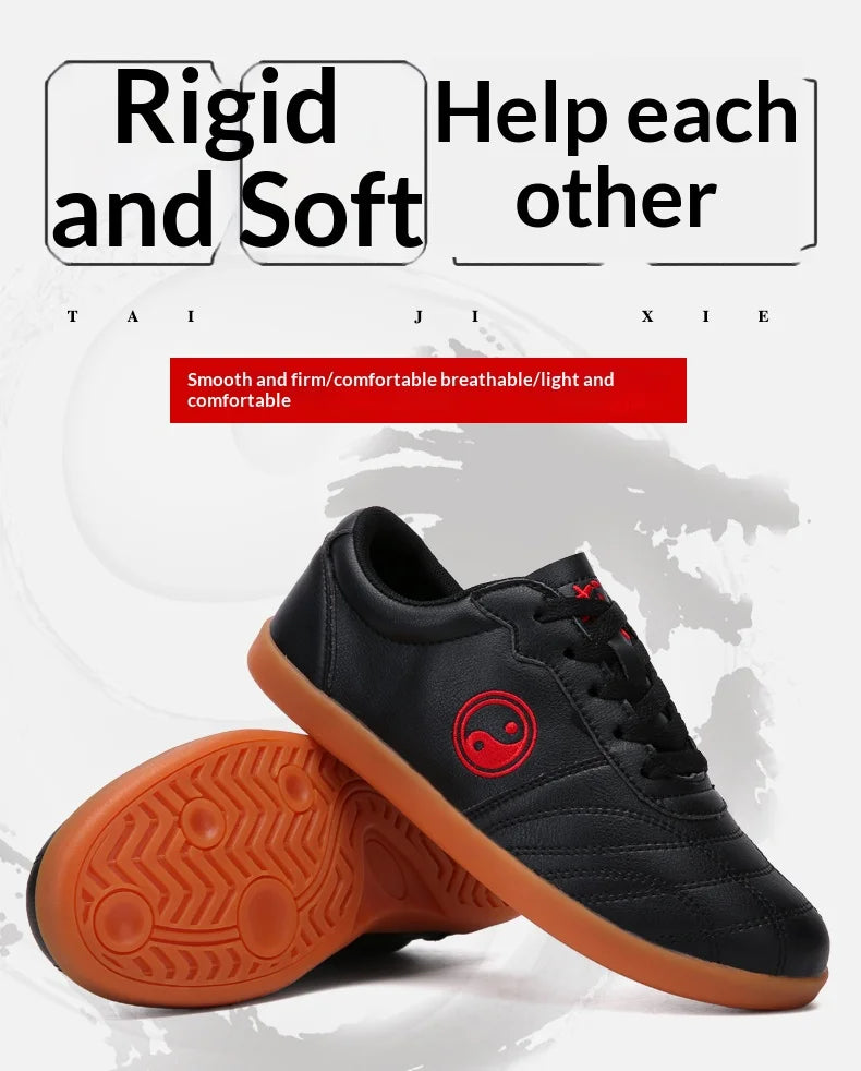 Women’s Genuine Leather Tai Chi Shoes – Breathable Cowhide Sole Martial Arts Training Shoes for Tai Chi, Qigong & Kung Fu