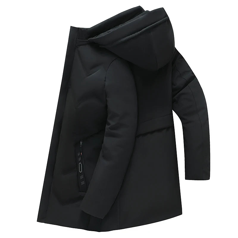 Men's Top Grade Designer Brand Parka Jacket, Thick Casual Fashion, Long Windbreaker Hooded Bubble Male Coats
