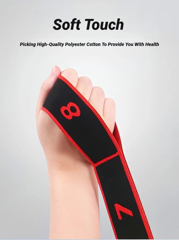 8 Section Style Dance Resistance Band Yoga Stretching Pilates Fitness Digital Elasticity Elastic Stretch Training Tension Belt