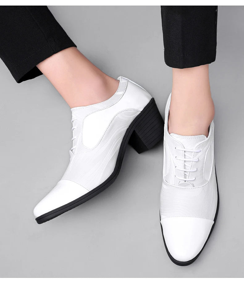 Height Increasing Men Dress Formal Business Shoes Luxury Italy Gentleman Party Evening Oxfords High Heel Youth Wedding Shoes