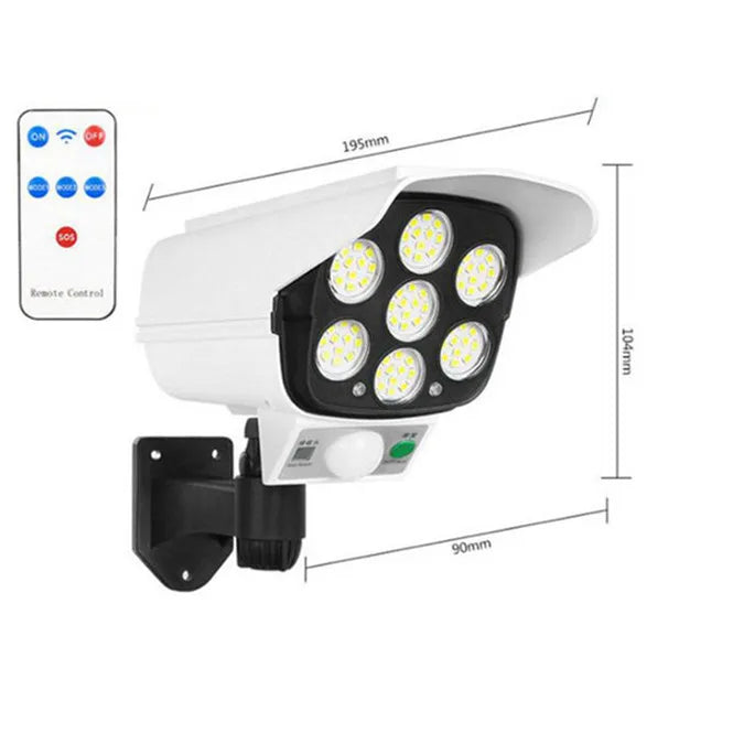 77 LED Solar Light Bewegingssensor Beveiligingscamera Dummy Draadloze Buitenschijnwerper IP65 Waterdichte Lamp 3 Modi Voor Thuis Tuin