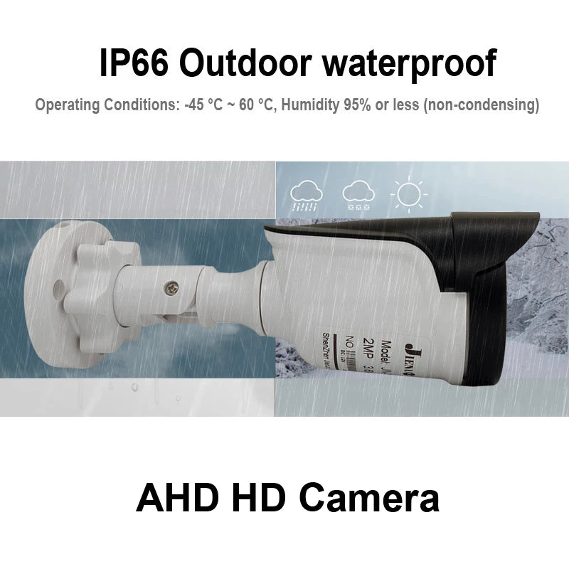 JIENUO AHD 1080P HD Outdoor Waterproof CCTV Security Surveillance Night Vision BNC 5MP TVI CVI Bullet Home Cam 2MP For AHD DVR