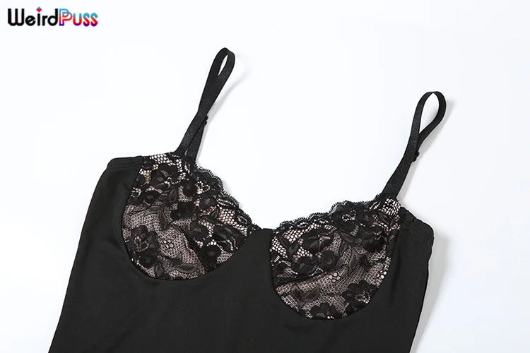 Sexy Camis Dress Women Skinny Patchwork Chest Summer Elegant Skinny Elastic Stretch Maxi Bodycon Clubwear Vestidos