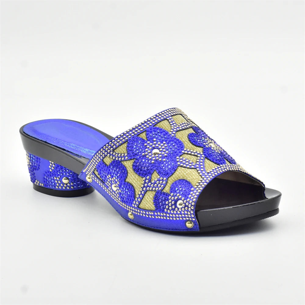New Red Rhinestone Women Wedding Shoes High Quality African Paty Shoes Open Toe Sexy Ladies Shoes Italian Women Wedding Pumps1