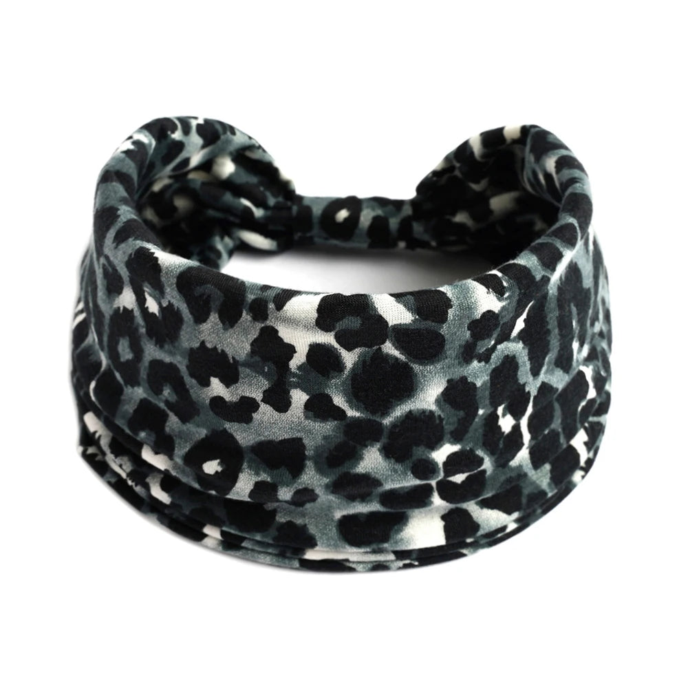 Bohol Headbands Women Wide Knotted Hairbands Elastic Turban Head Bands Non-Slip Floral Yoga Sports Sweatbands Workout Head Wraps