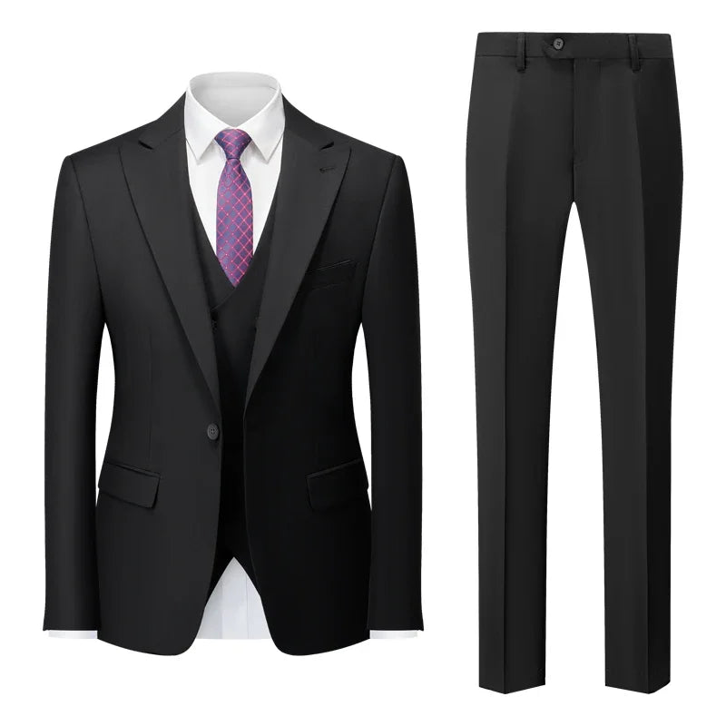 Men's Italian Business Gentleman Slim Suit, Groom Wedding Blazers, Italian Costume - Sizes M to 5XL