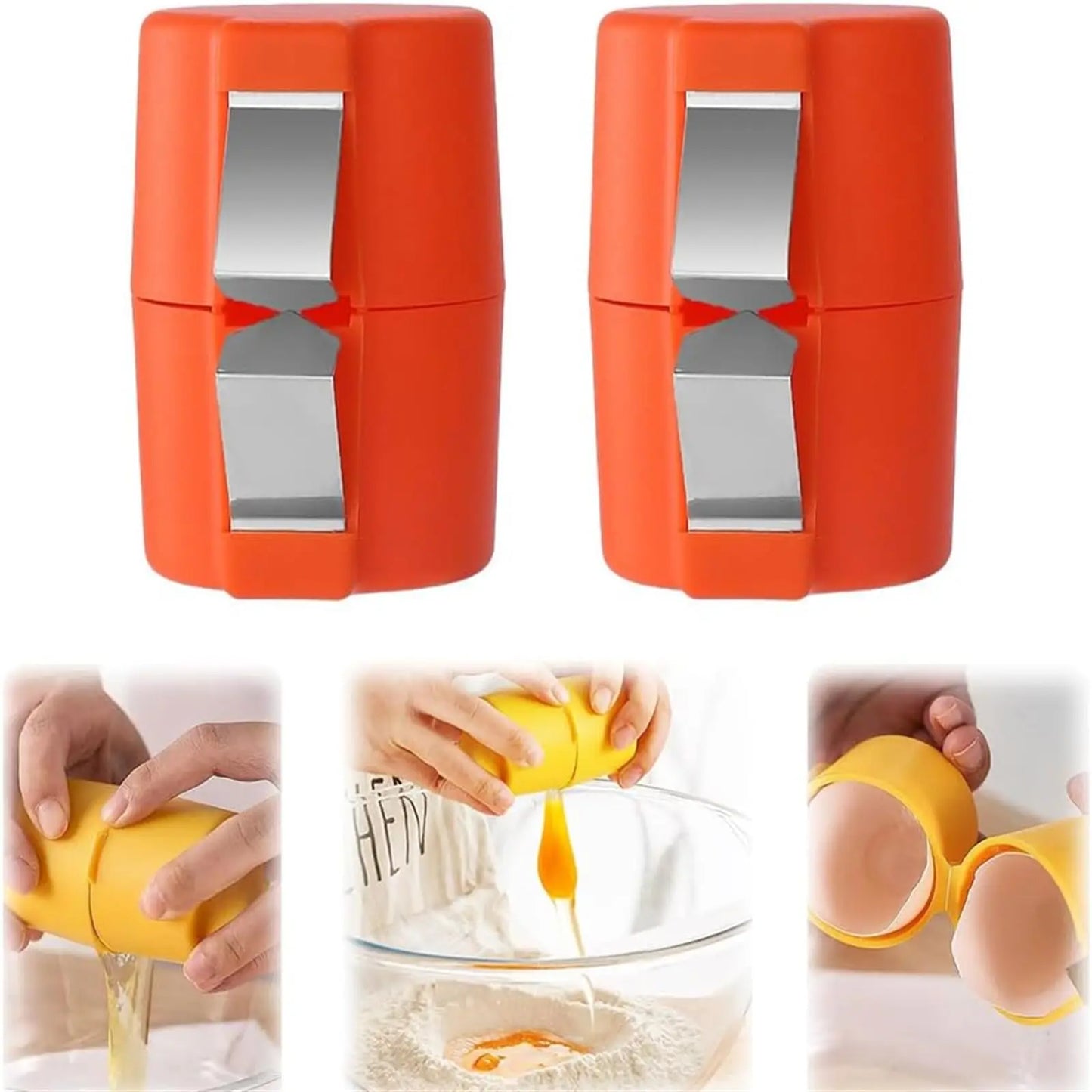 1/2 Stück Multifunktionaler Eierschalenöffner, Handheld-Eierknacker, Trennwerkzeug, Eierschalenschneider, leicht zu öffnendes Küchengerät für rohe Eier