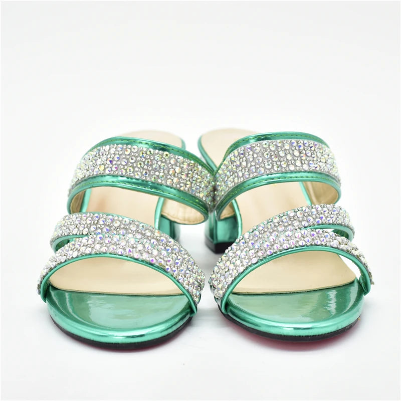 Women Sweet Style Rhinestone-Decorated Women Wedding Shoes for Royal Wedding Party Sling-Backs for Ladies' Party