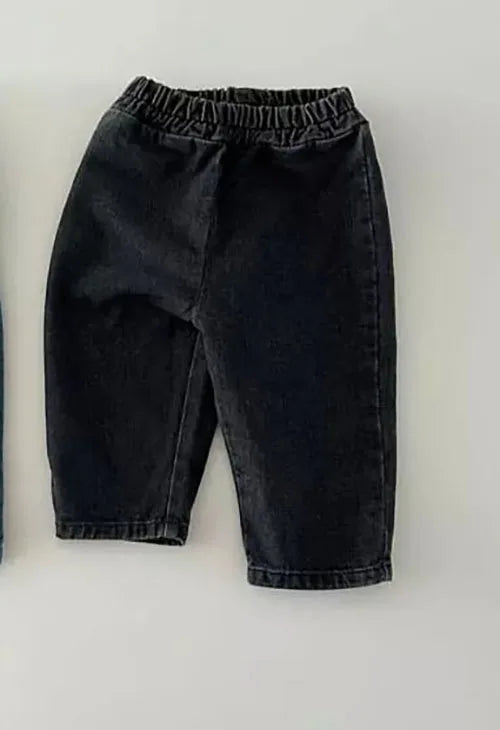 Spring Kids Trousers Korean Style Girls Boys Jeans Skinny Base Denim Trousers 4-12Y Unisex