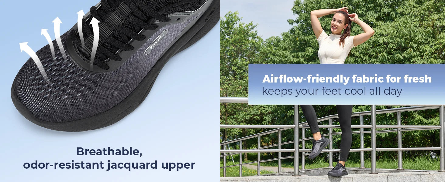 Women’s Wide Fit Walking Shoes – Lightweight Non-Slip Breathable Athletic Sneakers for Casual & Everyday Use