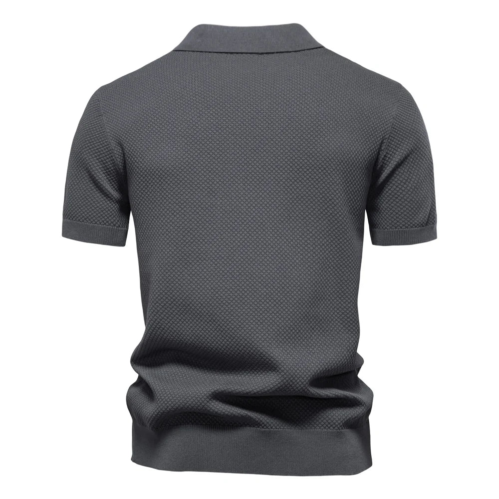 Men's Summer Breathable Polo Shirt Short Sleeve Solid Colour Casual Polo Shirts for Men Lightweight Stretch Polo ﻿