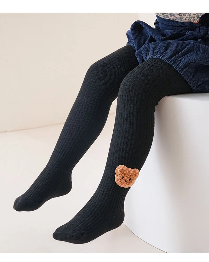 New Autumn Kids Pantyhose Children Cartoon Bear Leggings Girls Outwear Render Pants Girls