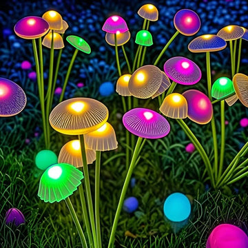 Solar 6LEDS Jellyfish Lights Mushroom Lights Solar Ground Plug Atmosphere Lights Garden Decoration Lights Lawn Lights