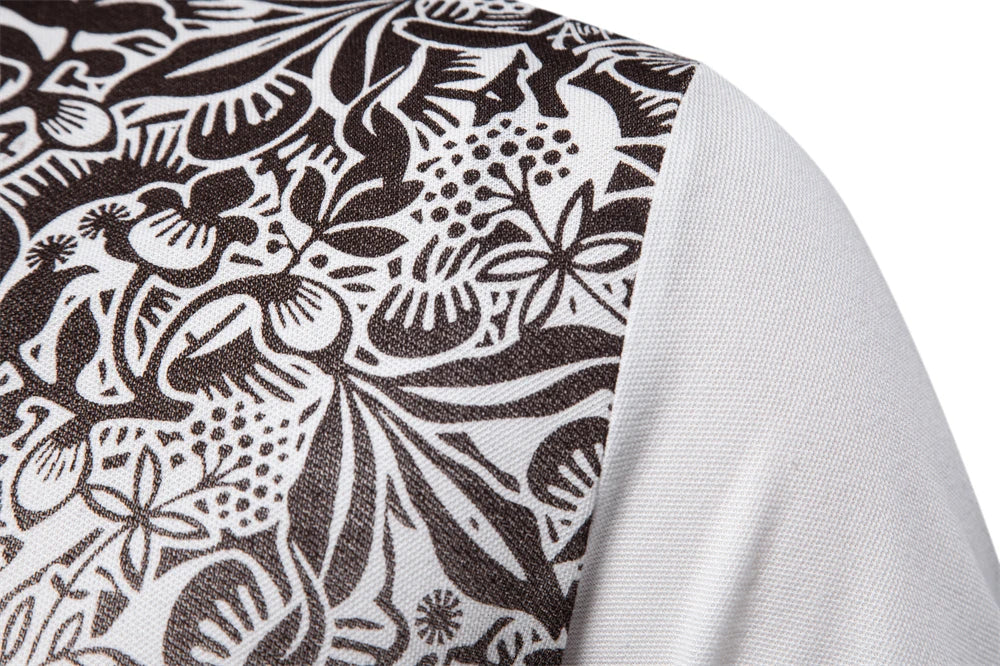 Men's Gradient Printed Cotton-Blend Short Sleeve Summer Polo Shirts