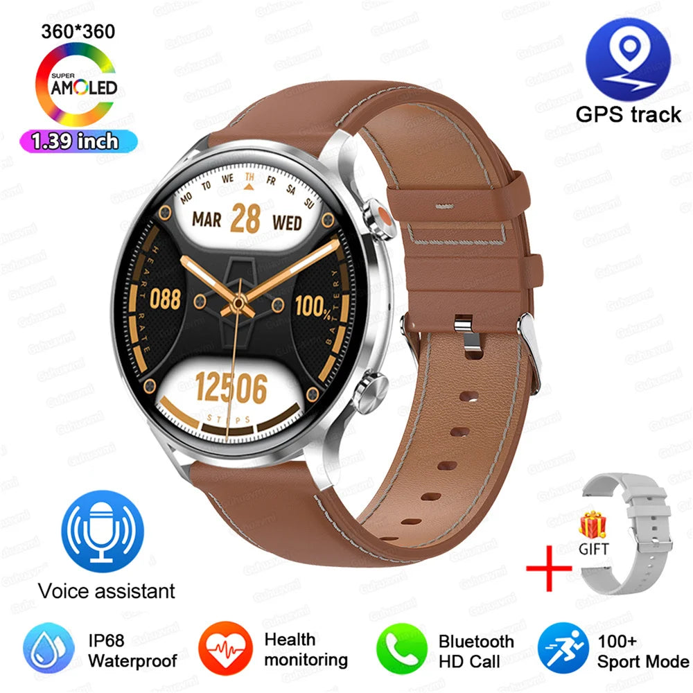 2025 New Smartwatch Women AMOLED HD Screen Always On Display Bluetooth Call IP68 Waterproof GPS Smart Men Watch - Compatible with Android IOS