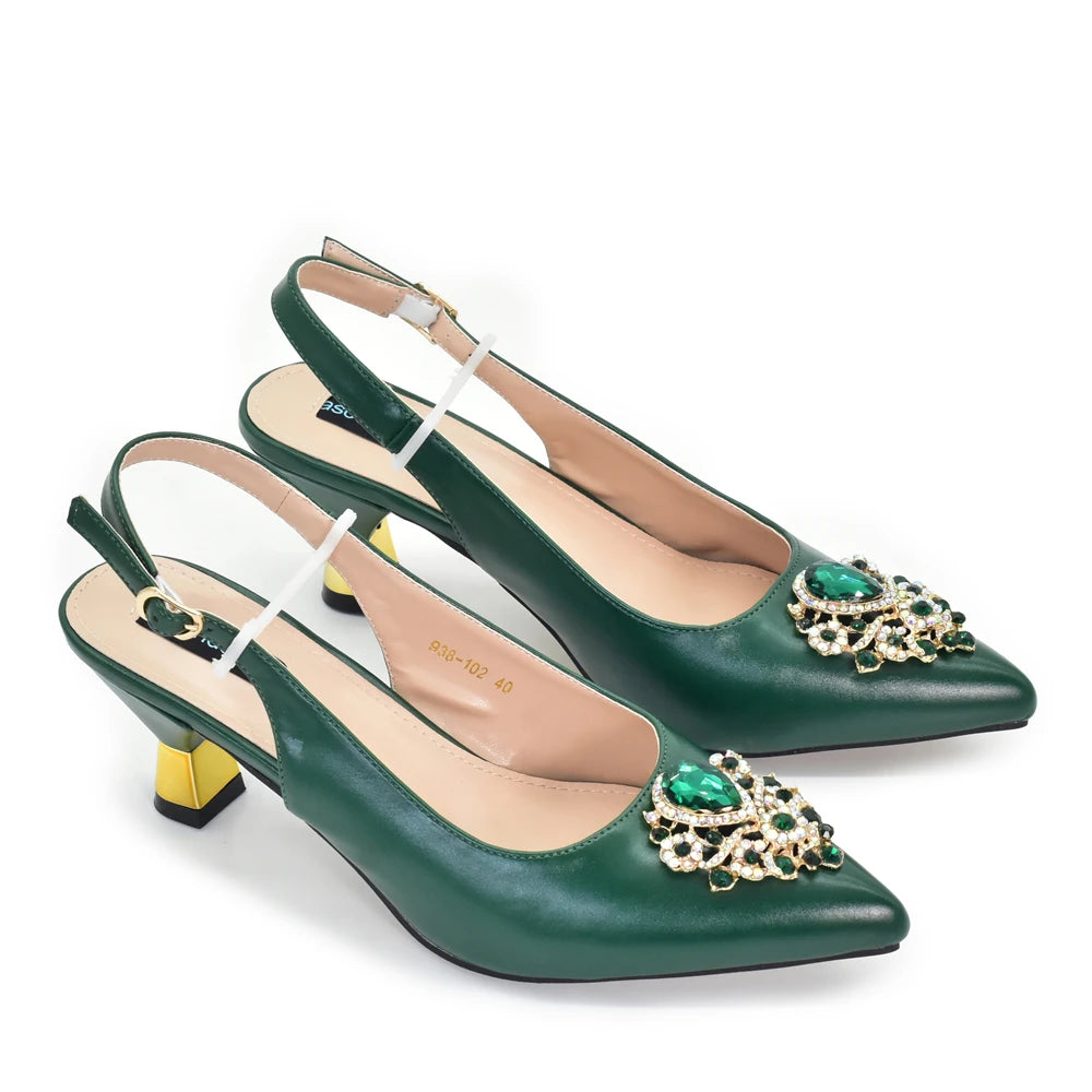Fashion Women Shoes and Bags To Match Set Nigeria Party Italian Shoe and Bag Set for Party in Women Elegant Heeled Pumps