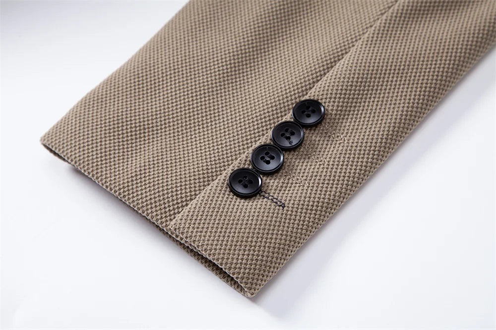 Men's Single Breasted Blazer Solid Colour Autumn Winter Slim Fit Business Casual Suit Jacket Male Blazer with Pocket