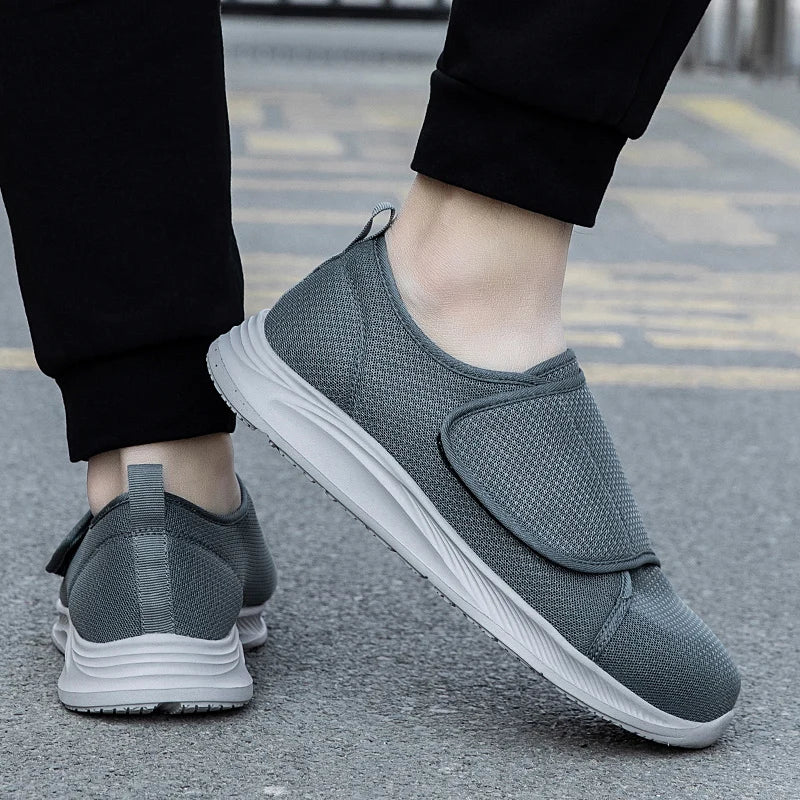 Unisex orthopedische wandelschoenen voor diabetici, voor brede voeten, gezwollen voeten, duimeversie, zacht en comfortabel