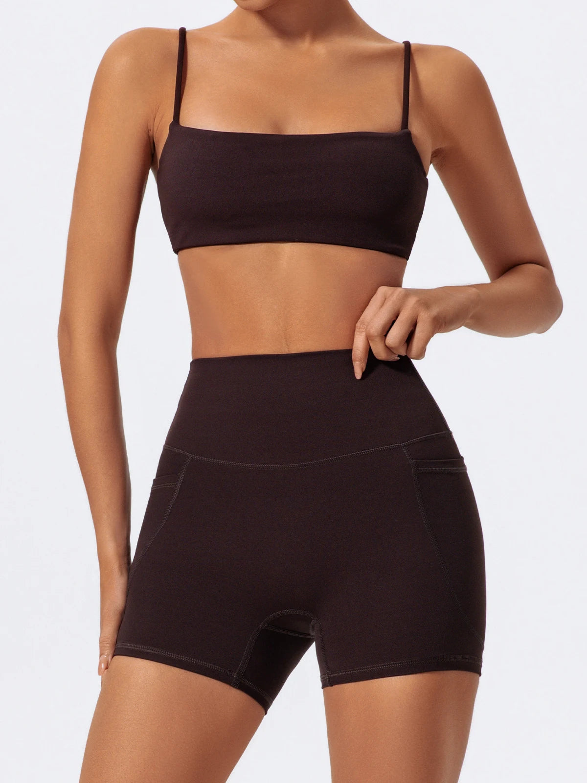 Pockets Workout Gym Legging Women Cycling Shorts Quick-Dry Yoga Clothes Breathable High Waist Sports Shorts Female