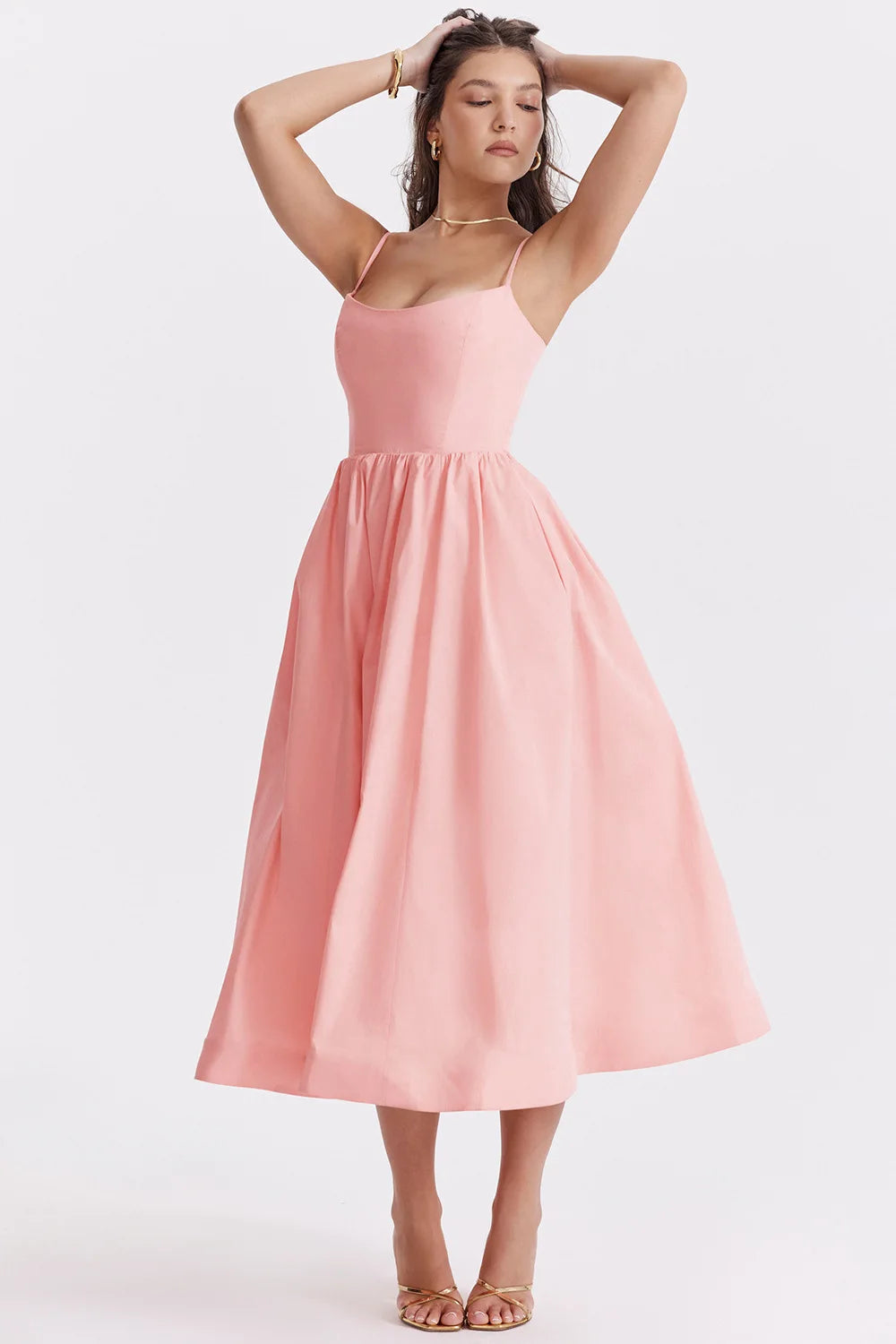 Chic Elegant Party Dresses for Women Solid Spaghetti Strap Sleeveless Long Dress Holiday Beach Sundress Robe Femme Été