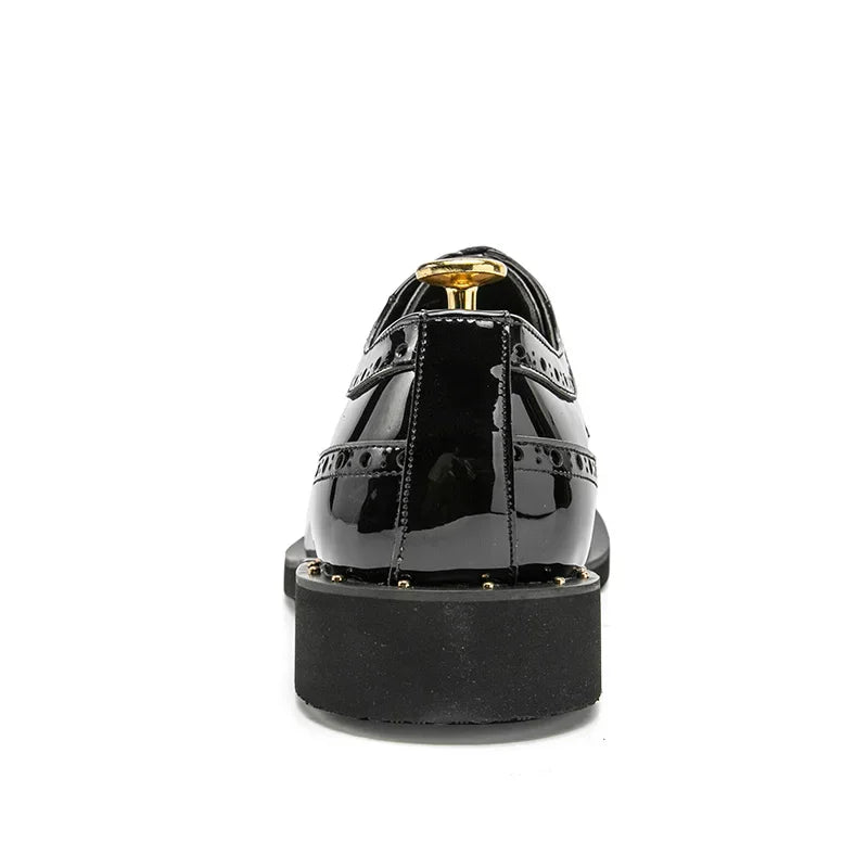 Fashionable Mens Gold Black Shoes New Cool Male Formal Evening Shoes Large Size 38-46 Wedding Dress Shoes for Men