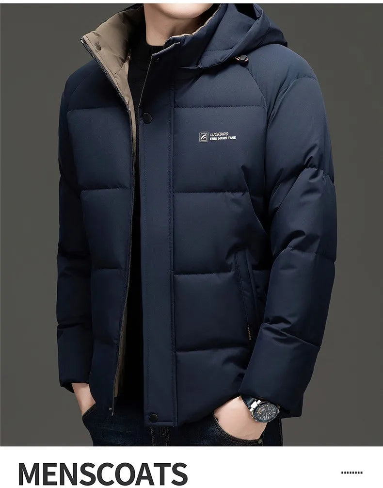 Men's Top Grade Designer Brand, Parka Jacket Cropped Thick Casual Fashion, Hooded Windbreaker, and Quilted Bubble Male Coats