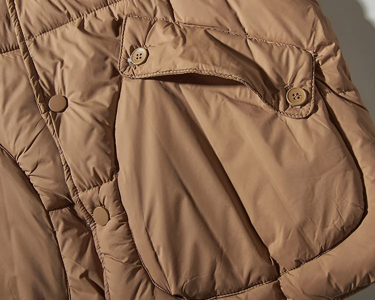 Herfst en winter Nieuw Japans retro katoenen gewatteerd cargovest Herenmode Verdikt casual multi-pocket broodjasje