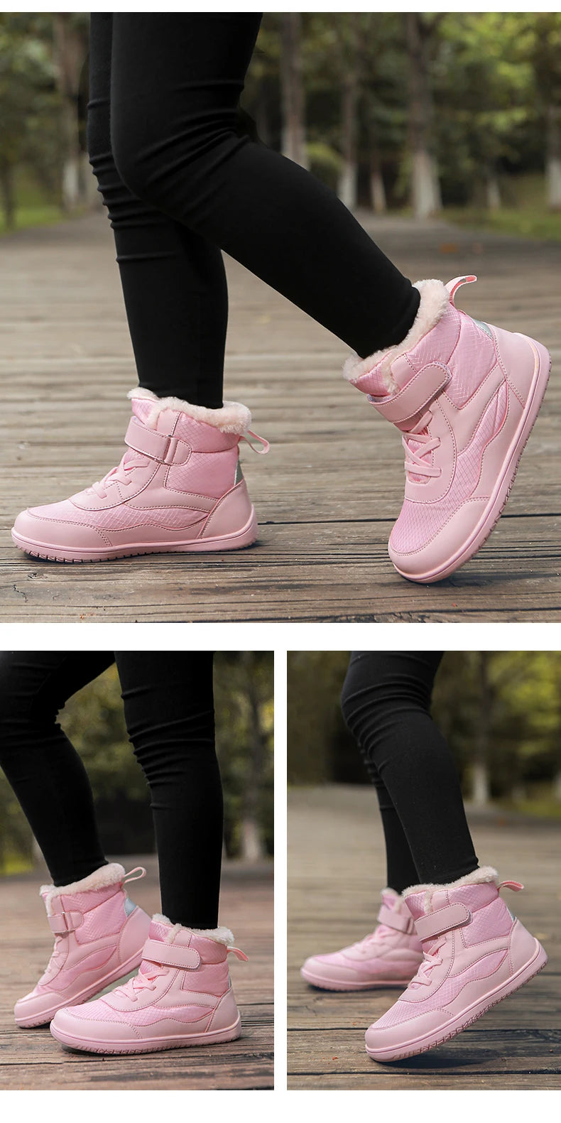 Kinderen brede neus blotevoeten sneeuwlaarzen comfortabele warme stijlvolle winter minimalistische sneakers voor jongens en meisjes, perfect voor peuters tot grote kinderen