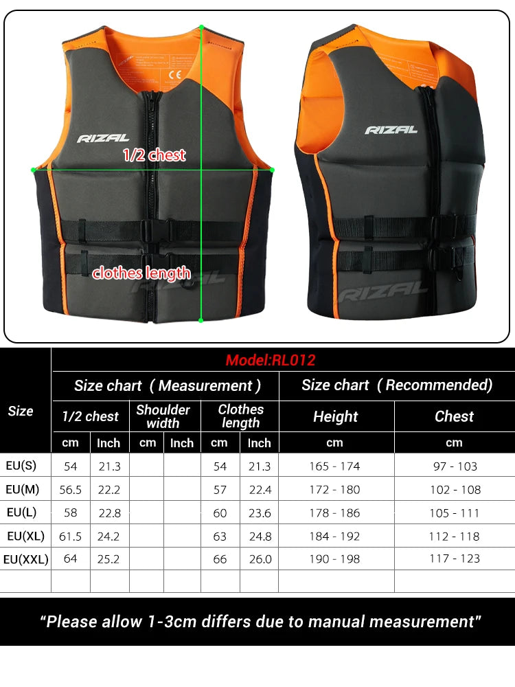 Adult Life Jacket Vest – Buoyancy Safety Vest for Kayaking, Surfing, Wakeboarding, Boating & Water Sports