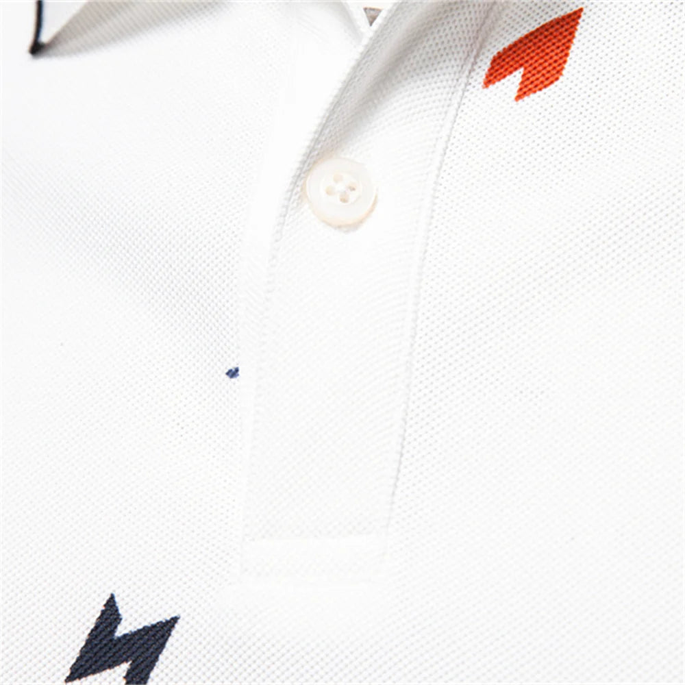 2025 Zomer Nieuw Heren Effen Poloshirt met Bedrukte Omslagkraag Casual Slim Fit Ademend Comfortabel Topje