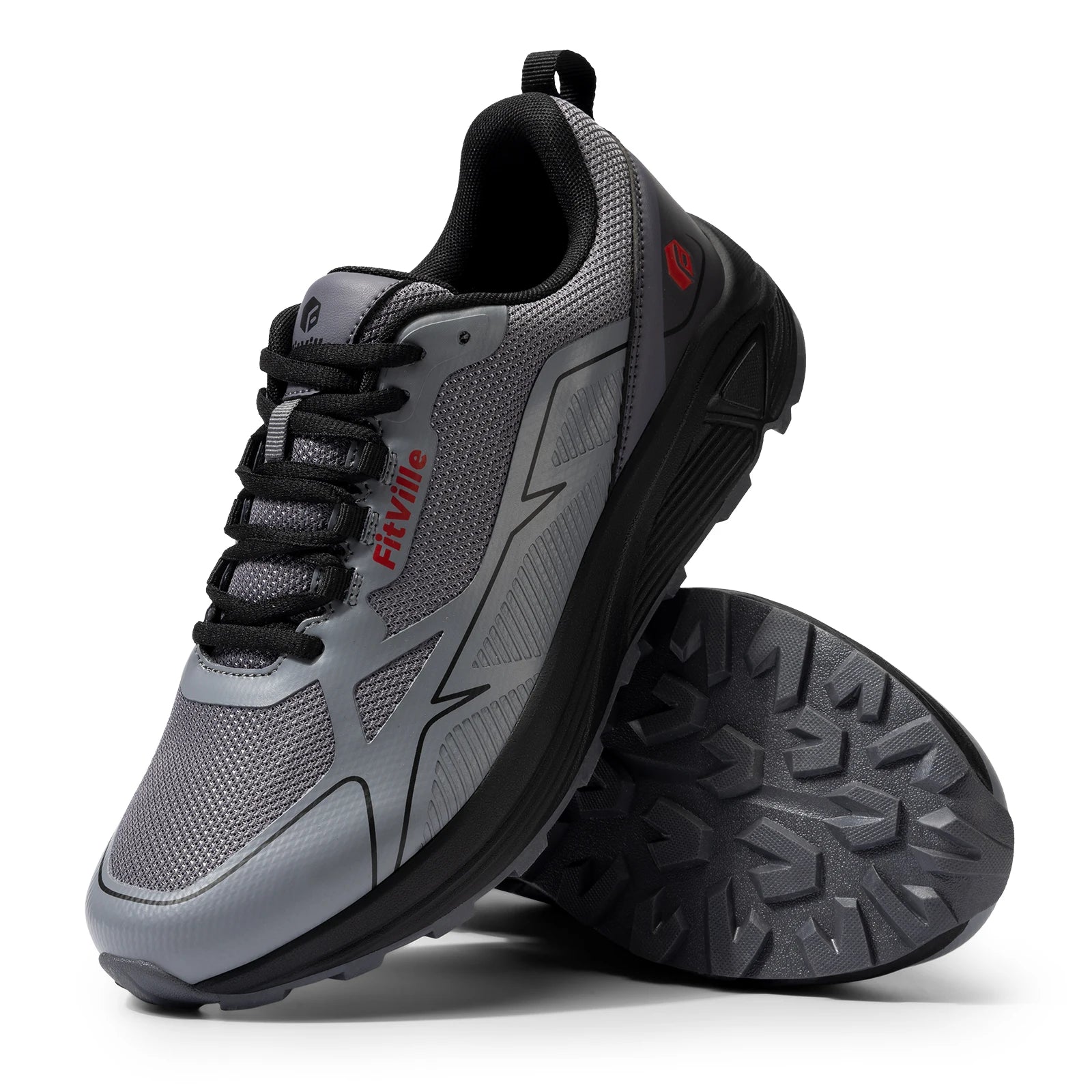 Antislip trailrunningschoenen voor heren, extra brede, lichtgewicht sneakers voor mannen met gezwollen voeten, ondersteuning van de voetboog en pijnverlichting