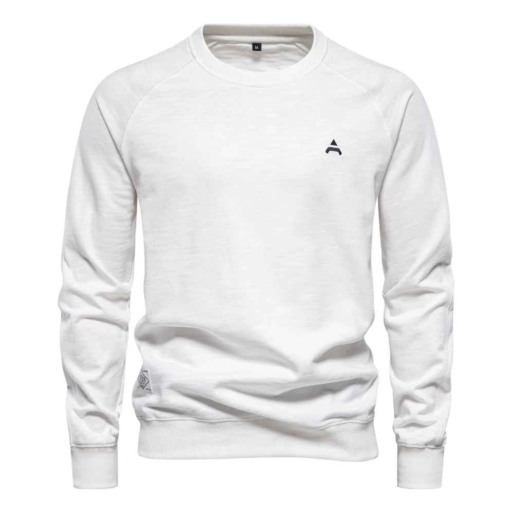 2024 New Spring Cotton Blend Sweatshirt for Men Casual Sport Design Round Neck Pullover Men