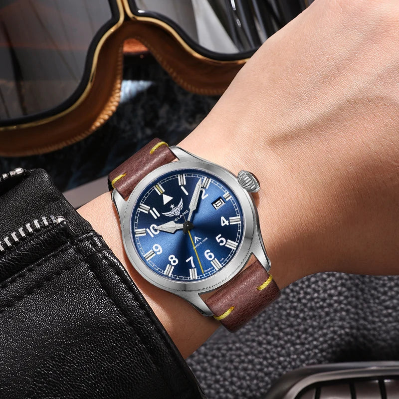 Yelang V1021 Men Quartz Watch 42mm Swiss Ronda Movement Luminous T100 100m Waterproof Men's Diving Watch 316L Stainless Sapphire