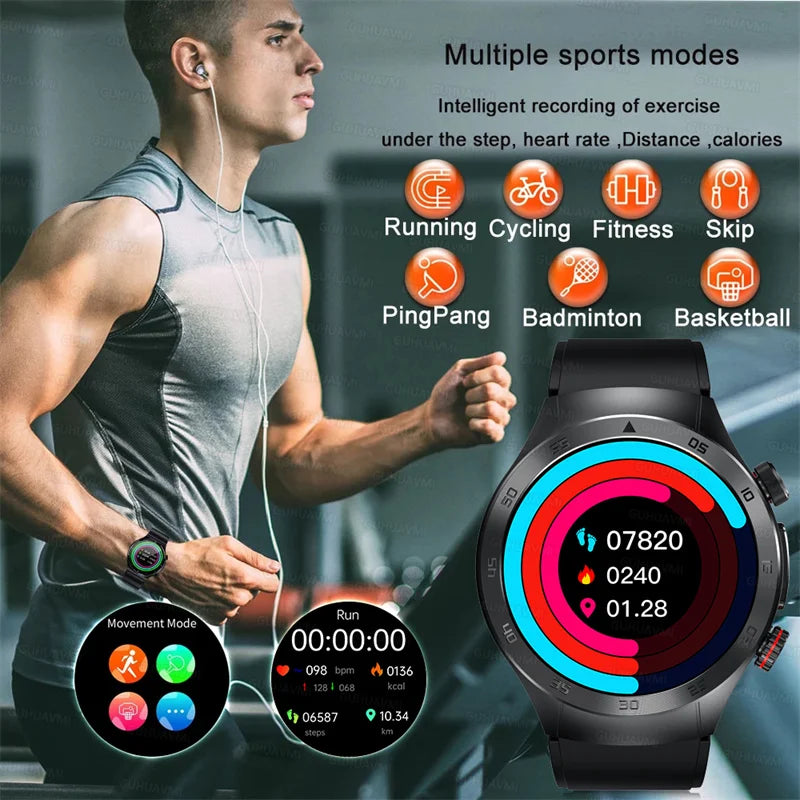 2025 New Smart Watch ECG+PPG Laser Treatment Blood Lipid Heart Rate Blood Pressure Health Sport Smartwatch For Men - Compatible with Huawei & Xiaomi IOS