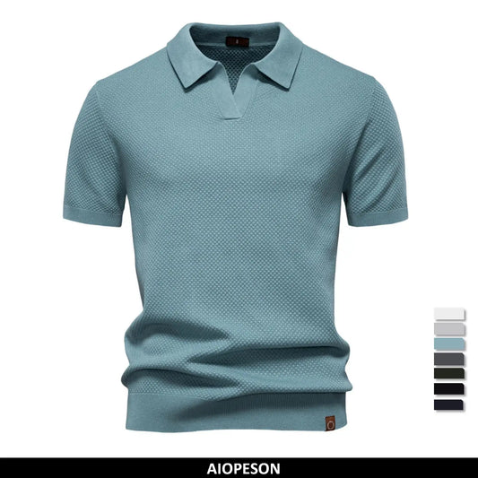 Men's Summer Breathable Polo Shirt Short Sleeve Solid Colour Casual Polo Shirts for Men Lightweight Stretch Polo ﻿