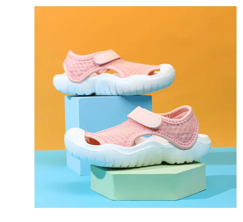 Ademende sportsandalen voor kinderen, jongens en meisjes, zomer, zachte zool, antislip, strandschoenen, gesloten neus, peuter, lichtgewicht, casual sandalen