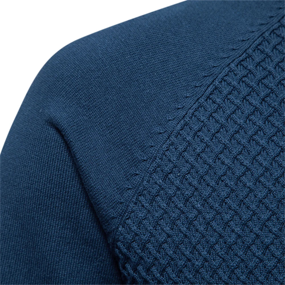 Men's Crew Neck Cotton Pullover Sweater Casual Business Geometric Knitted Male Sweaters
