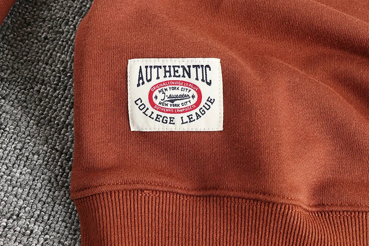 Autumn New American Retro Long Sleeve O-neck Letter Printed Sweatshirts Men's Fashion Washed Old Terry Pullover Casual Sportwear