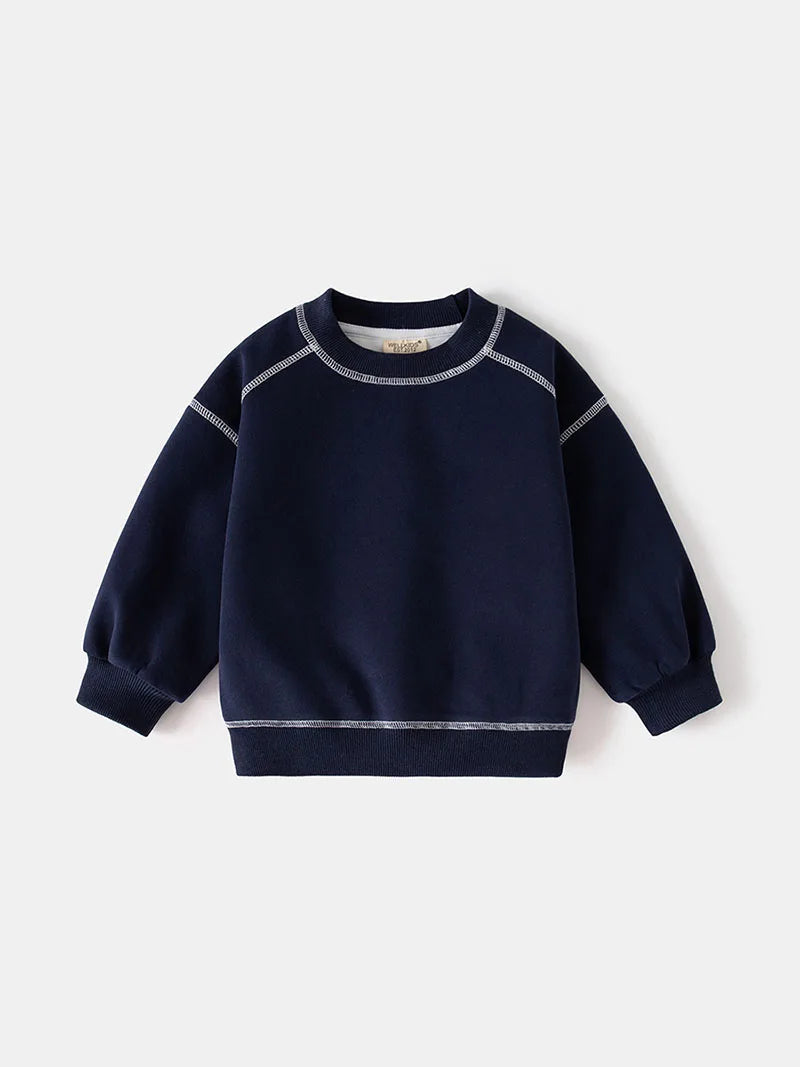 New Spring Kids Hoodie Girls Cute Contrast Colour Pullover Thin Style Children Loose Boys Sweatshirt 2-6T Unisex