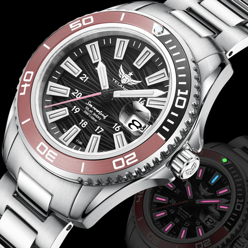 Yelang V1214 Women's Watch Japan VS43 Eco-Drive Solar Watch 36mm Ladies Fashion Sapphire Swiss Luminous 100M Waterproof Watch