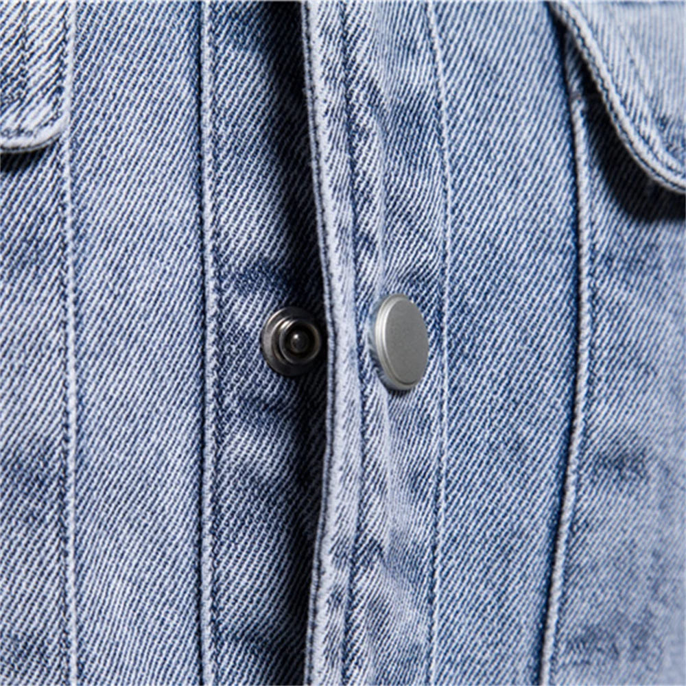 Men's 100% Cotton Spring Denim Shirt Casual Solid Colour Thickened Long Sleeve High Quality Jeans Male Shirt For Men