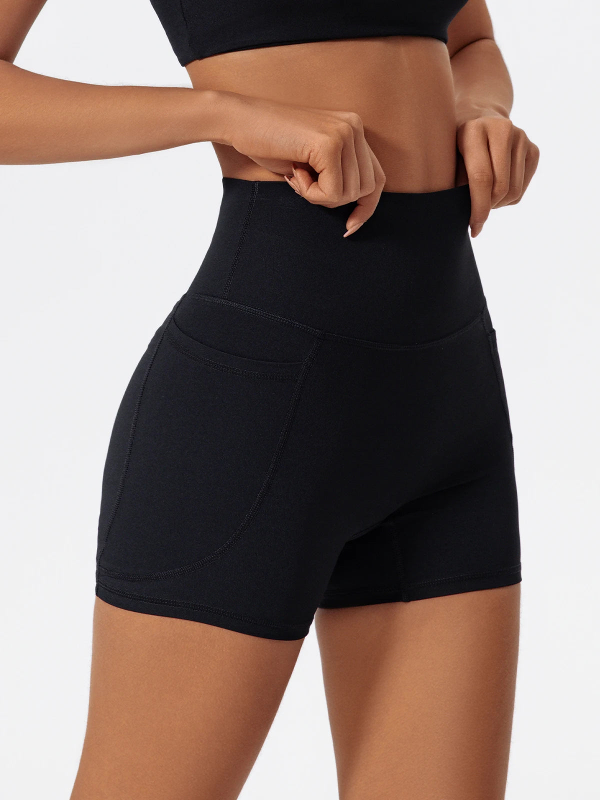 Pockets Workout Gym Legging Women Cycling Shorts Quick-Dry Yoga Clothes Breathable High Waist Sports Shorts Female