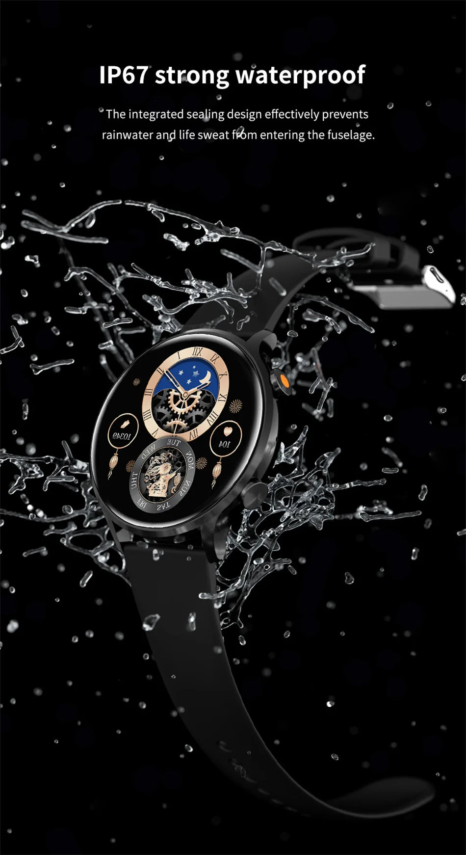 2025 New Smartwatch Women AMOLED HD Screen Always On Display Bluetooth Call IP68 Waterproof GPS Smart Men Watch - Compatible with Android IOS