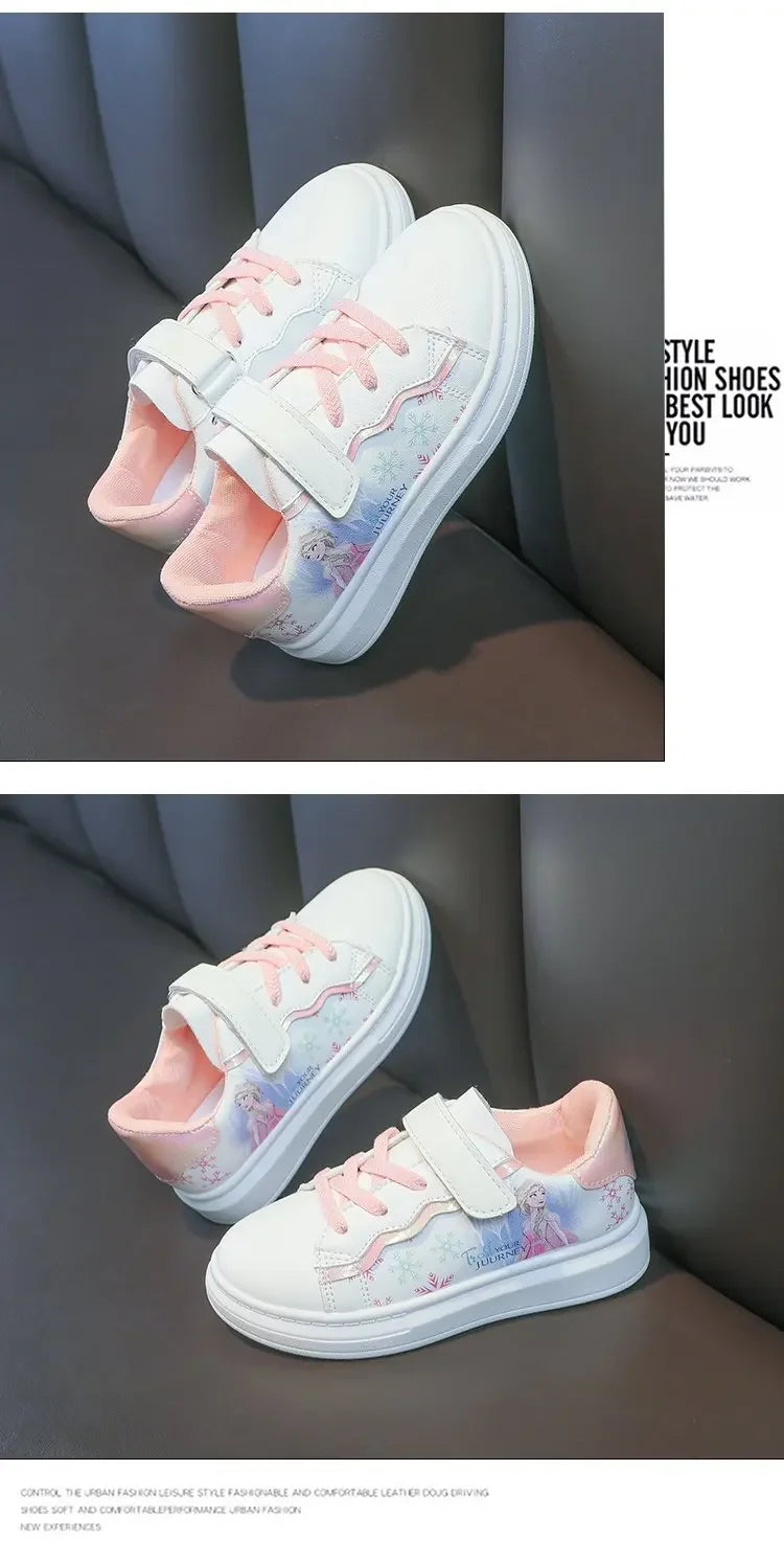 Disney Kids Girls Shoes fashion Children Sneakers Girls Elsa Frozen Princess Casual Sport Shoes Student Shoes Teen Shoes