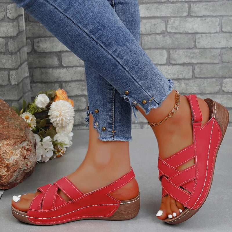 Woman Shoes Sandals Summer Party Walking Shoes Non-Slip Sandals Woman Wedge Shoes Woman Breathable Footwear Sandal Women Female