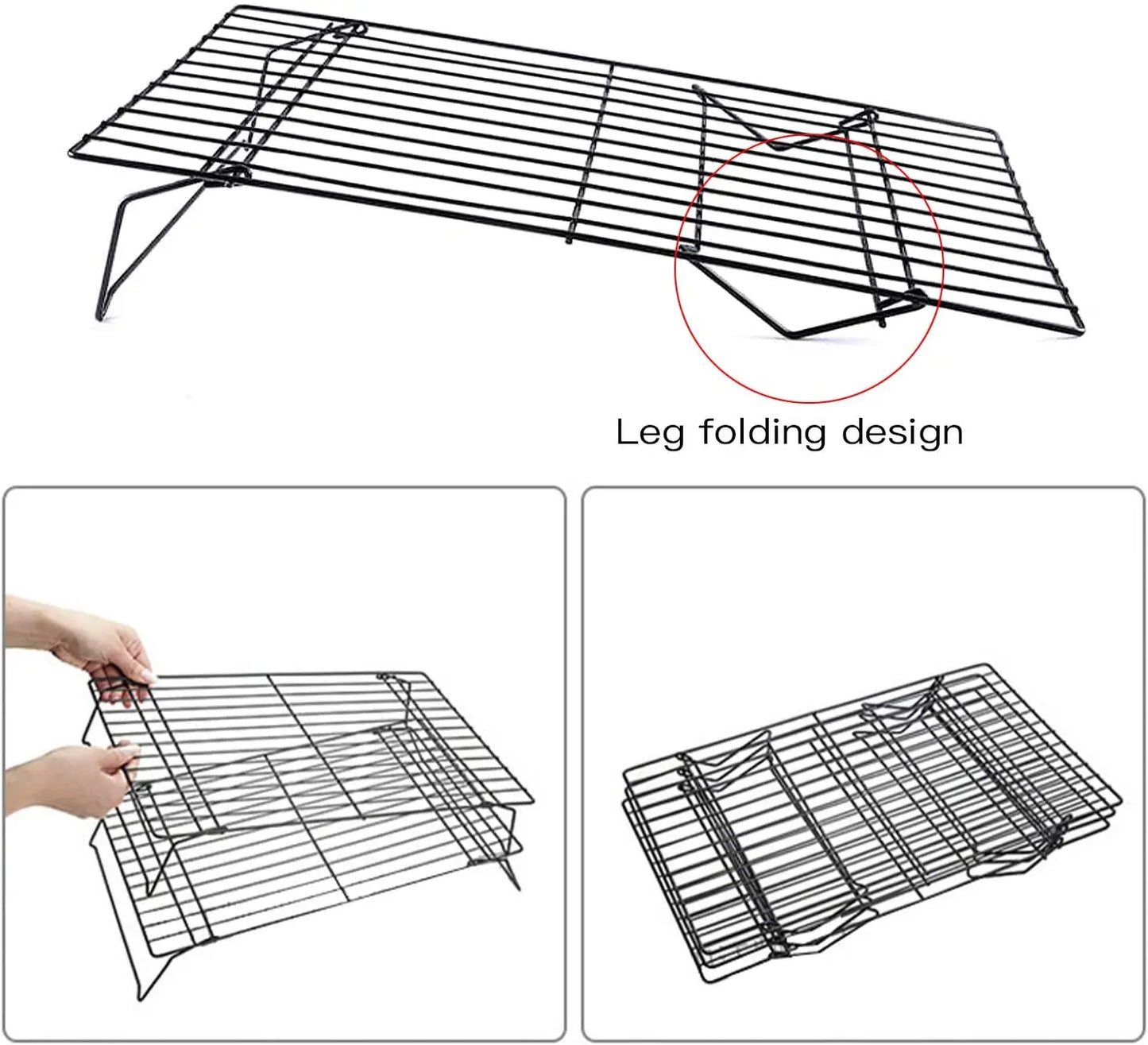 Stainless Steel Non Stick Wire Grid Baking Tray Cake Cooling Rack Oven Kitchen Pizza Bread Cookie Holder Barbecue Shelf