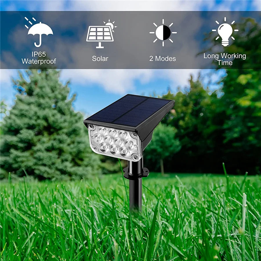 New 2 In 1 Solar Garden Light Adjustable Outdoor Wall Lamps Waterproof Super Bright Spotlights RGB Solar Landscape Lawn Lamps