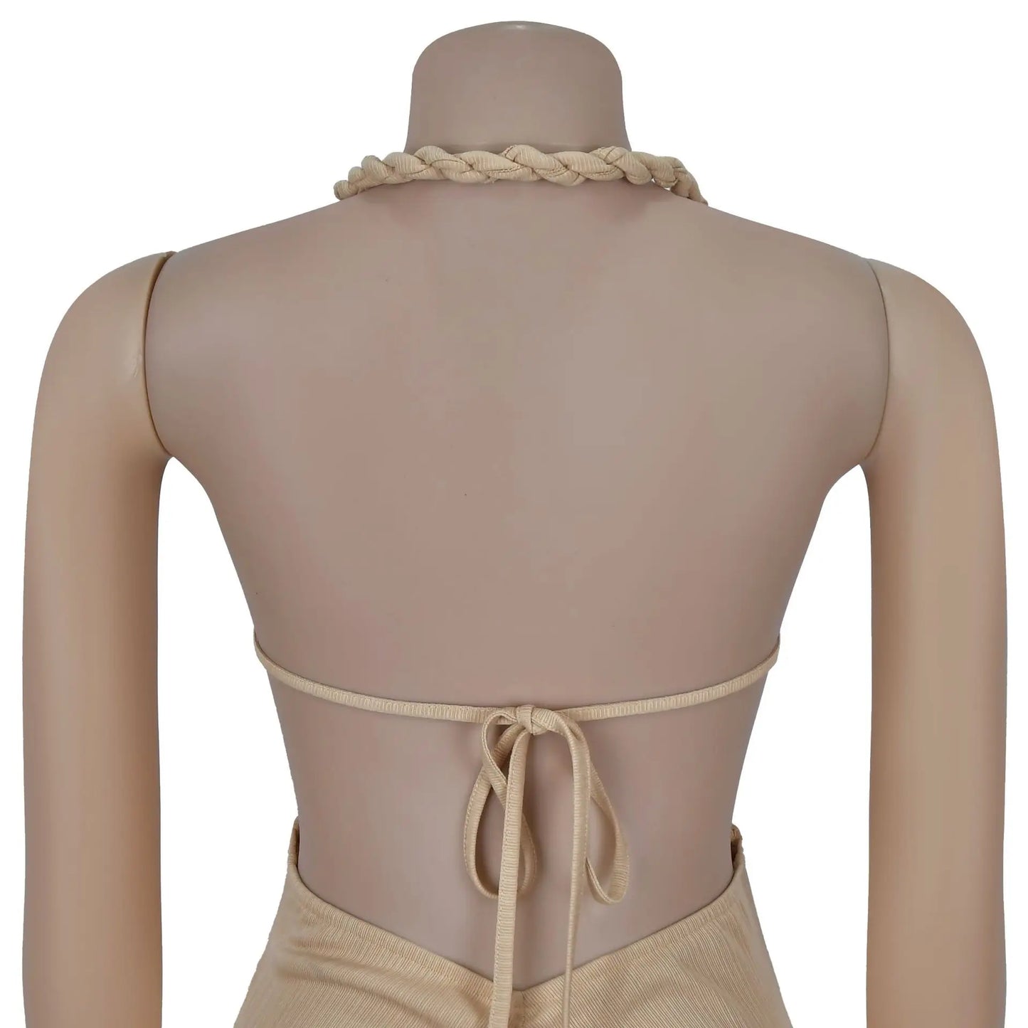 Sexy Plait Dress Women Summer Peach Buttocks Backless Sleeveless Split Hollow Midnight Party Clubwear Maxi Bodycon