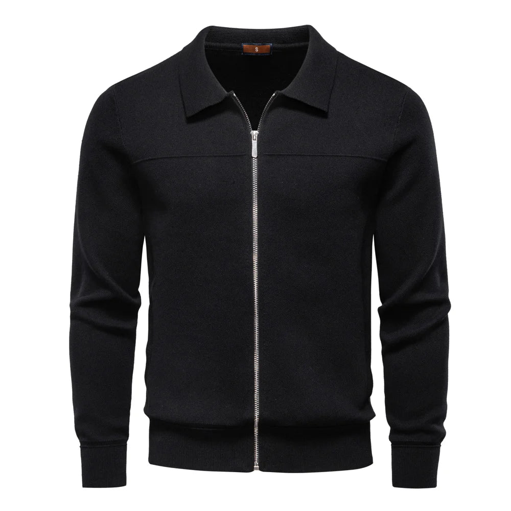 Men's Baseball Jacket 100% Cotton Solid Colour Thermal Lined Winter Warm Luxury Sports Zipper Outerwear For Male
